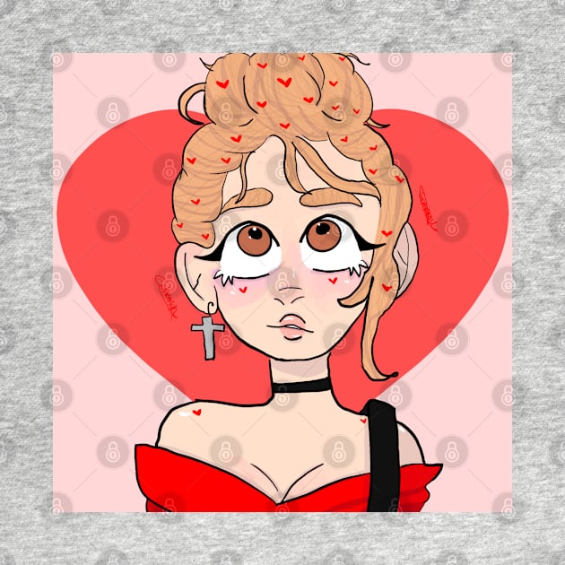 Heart babe cute girl illustration by Ech0mun